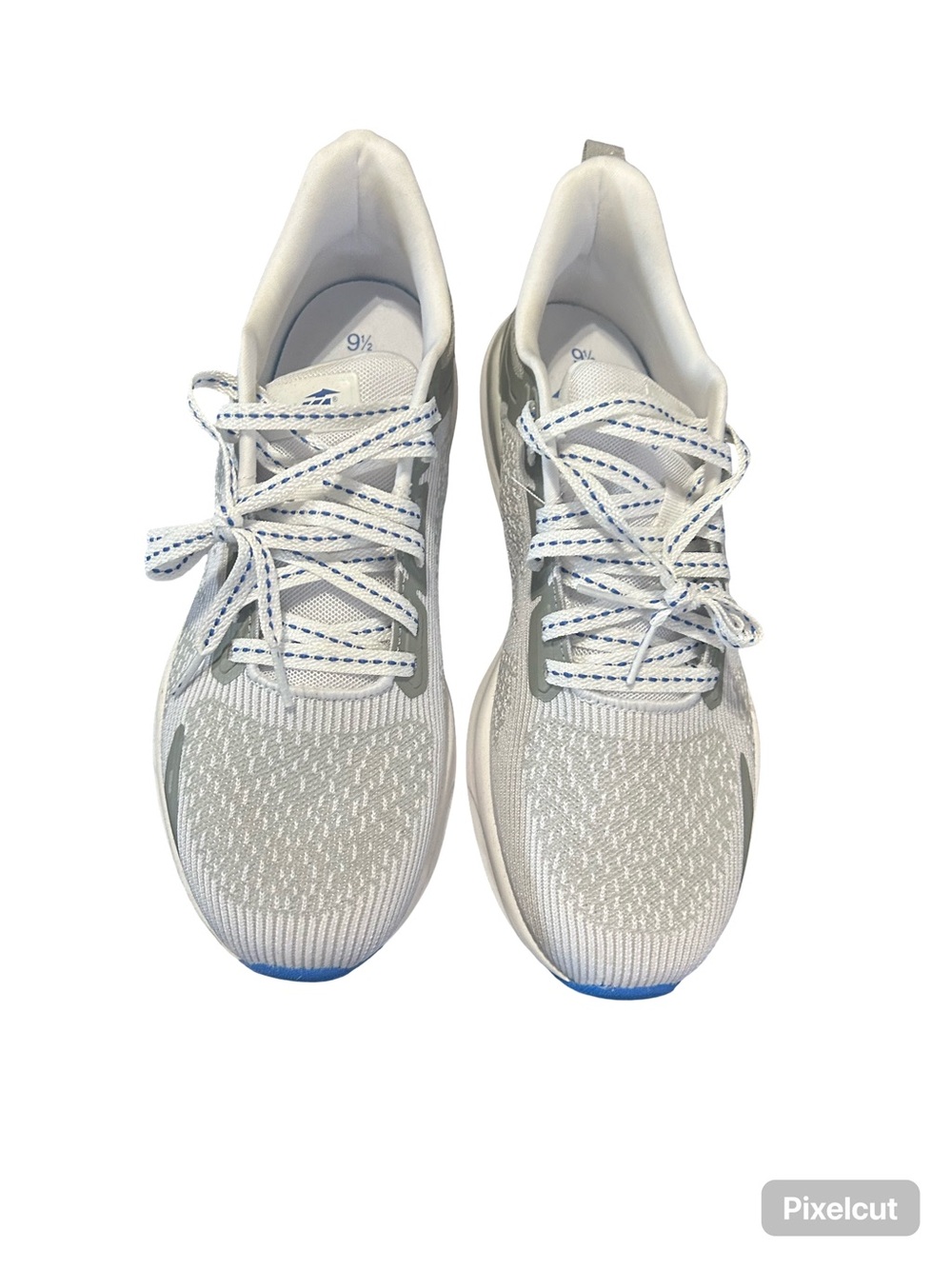 Avia White and Light Gray Running Sneakers with Blue Accents
